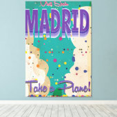 Toile Madrid, Espagne Affiche de vacances vintage (Insitu (Plancher de Bois))