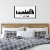 Toile Madrid, Espagne | Skyline de la ville noire et bla (Insitu(Chambre))