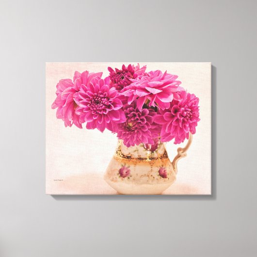 Toile Magenta Dahlias (Recto)