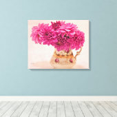 Toile Magenta Dahlias (Insitu (Plancher de Bois))