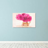 Toile Magenta Dahlias (Insitu (Plancher de Bois))