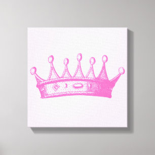 Toile Magenta Princess Crown sur Arrière - plan rose