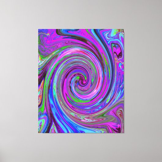 Toile Magenta Swirl coloré Retro Design abstrait (Recto)
