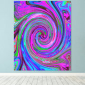 Toile Magenta Swirl coloré Retro Design abstrait (Insitu (Plancher de Bois))