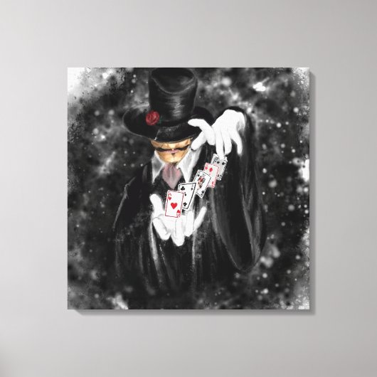 Toile Magicien et cartes de jeu Abracadabra - Dessin (Recto)