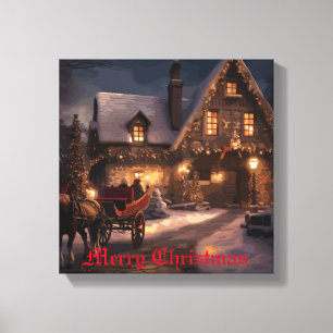 Toile Magie de Noël rustique