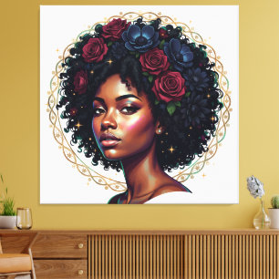 Toile Magie des femmes noires Afro Diva