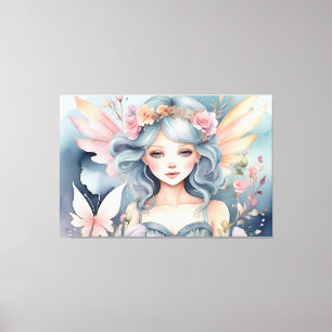 Toile Magique Florale de Fée Création Artistique par IA