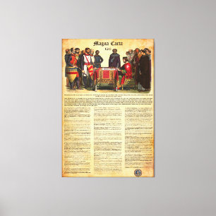 Toile MAGNA CARTA 1215 - Texte anglais