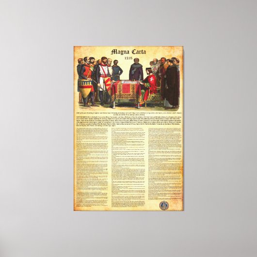 Toile MAGNA CARTA 1215 - Texte anglais (Recto)