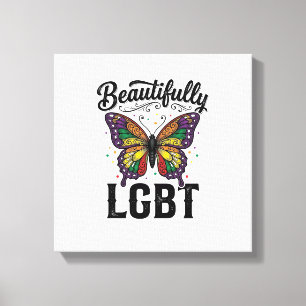 Toile Magnifique Chemise LGBT Papillon Vintage Fierté_1