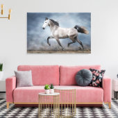Toile Magnifique Cheval gris Vue spectaculaire Paysage s (Insitu(Salon))