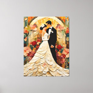 Toile Magnifique collage de mariée et de chambre