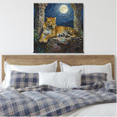 Toile Magnifique léopard sur une corniche de falaise (Insitu(Chambre))