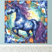 Toile Magnifique licorne bleue (Insitu (Plancher de Bois))