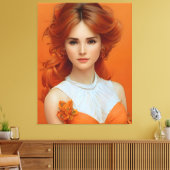 Toile Magnifique longue femme haïe dans le modèle de mod (Insitu(Salon))