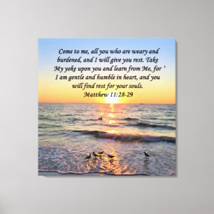 TOILE MAGNIFIQUE MATTHEW 11:28 DESIGN PHOTO DE LEVER