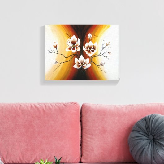 Toile Magnolias, acrylique - (Insitu(Salon))
