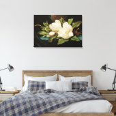 Toile Magnolias géant sur un tissu de velours bleu par M (Insitu(Chambre))