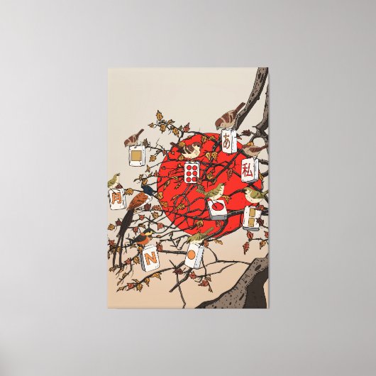 Toile Mahjong Birds Game (Recto)