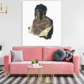 Toile Mahsette-Kuiuab, chef des Indiens cris, plaque (Insitu(Salon))