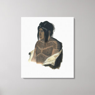 Toile Mahsette-Kuiuab, chef des Indiens cris, plaque