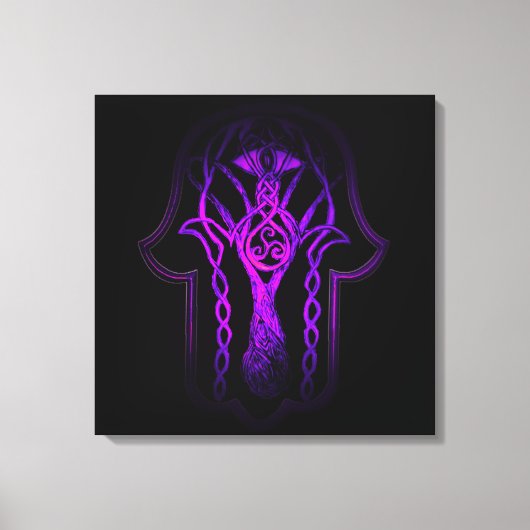 Toile Main de hamsa celtique (violet) (Recto)