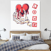 Toile Main de squelette symbolique de l'amour offrant un (Insitu(Chambre))