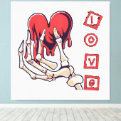 Toile Main de squelette symbolique de l'amour offrant un (Insitu (Plancher de Bois))