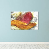 Toile Main et coeur avec amour encadré enveloppé (Insitu (Plancher de Bois))