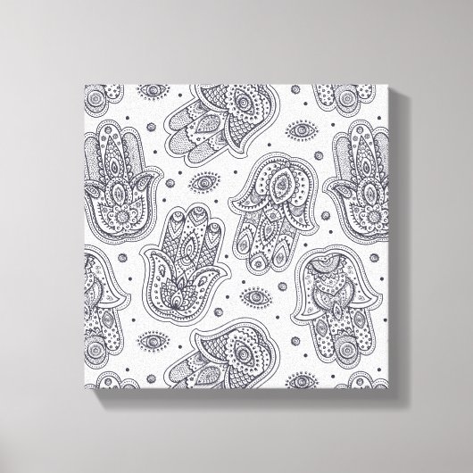 Toile Main inspirée tirée Hamsa 6 (Recto)