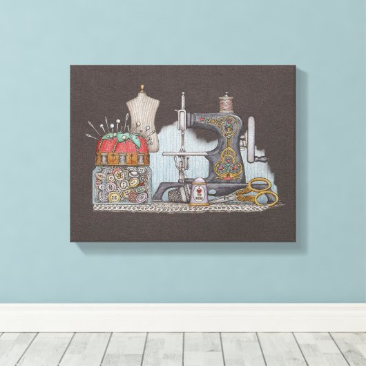 Toile Main Powered Sewing (Insitu (Plancher de Bois))