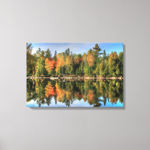 Toile Maine Automne automne Foliage Lake Réflexions