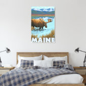 Toile MaineMoose Boire dans le lac (Insitu(Chambre))