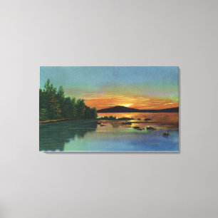 Toile MaineView d'un coucher du soleil sur la montagne