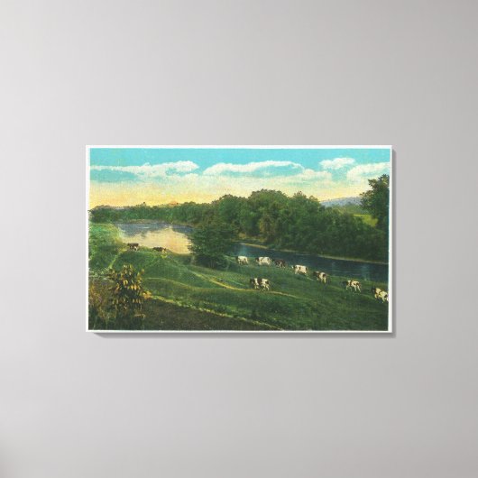 Toile MaineVue des vaches à la maison (Recto)