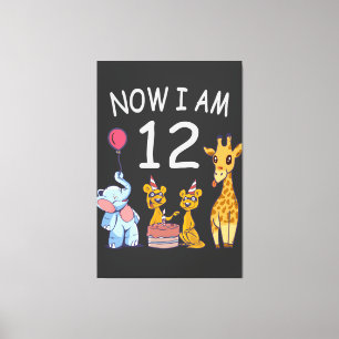 Toile Maintenant, j'ai 12 ans 12e anniversaire au Zoo