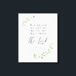 Toile Mais pour moi et ma maison, nous servirons le Seig<br><div class="desc">La typographie moderne pour les mots "Mais pour moi et ma maison,  nous servirons le Seigneur" toile enveloppée. Bible passage Josué 24:15. En vedette ici avec ma peinture feuille aquarelle en vert. Voir d'autres tailles.</div>