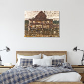 Toile Maison avec toit en bardeau par Egon Schiele (Insitu(Chambre))