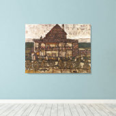 Toile Maison avec toit en bardeau par Egon Schiele (Insitu (Plancher de Bois))