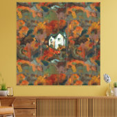 Toile Maison Blanche et arbres d'automne (Insitu(Salon))