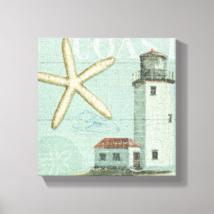 Toile Maison Blanche sur la plage