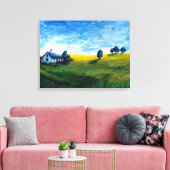 Toile Maison dans la campagne Triptych (Insitu(Salon))