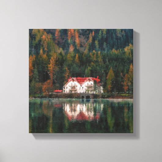 Toile Maison dans une forêt (Recto)