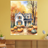 Toile Maison d'automne Folk Art (Insitu(Salon))