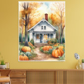 Toile Maison d'automne Folk Art (Insitu(Salon))