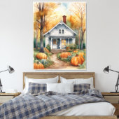 Toile Maison d'automne Folk Art (Insitu(Chambre))