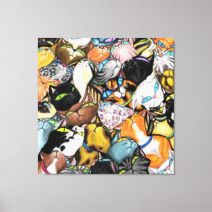 Toile Maison de chat - Cuddling Colorful Cats Hugs - Pei