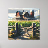 Toile Maison de ferme rustique avec une œuvre d'art Ai d (Recto)