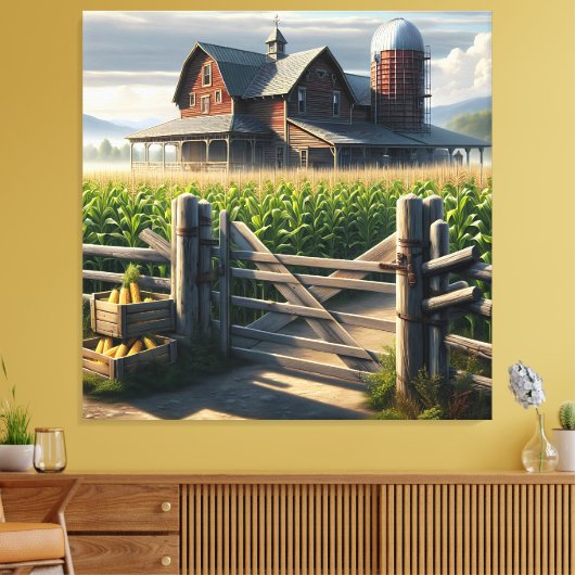Toile Maison de ferme rustique avec une œuvre d'art Ai d (Insitu(Salon))